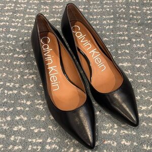 Calvin Klein genuine leather kitten heels 7.5